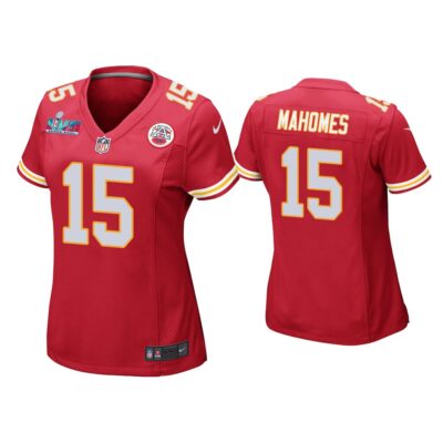 Women Patrick Mahomes Kansas City Chiefs Super Bowl LVII Red Game Jersey