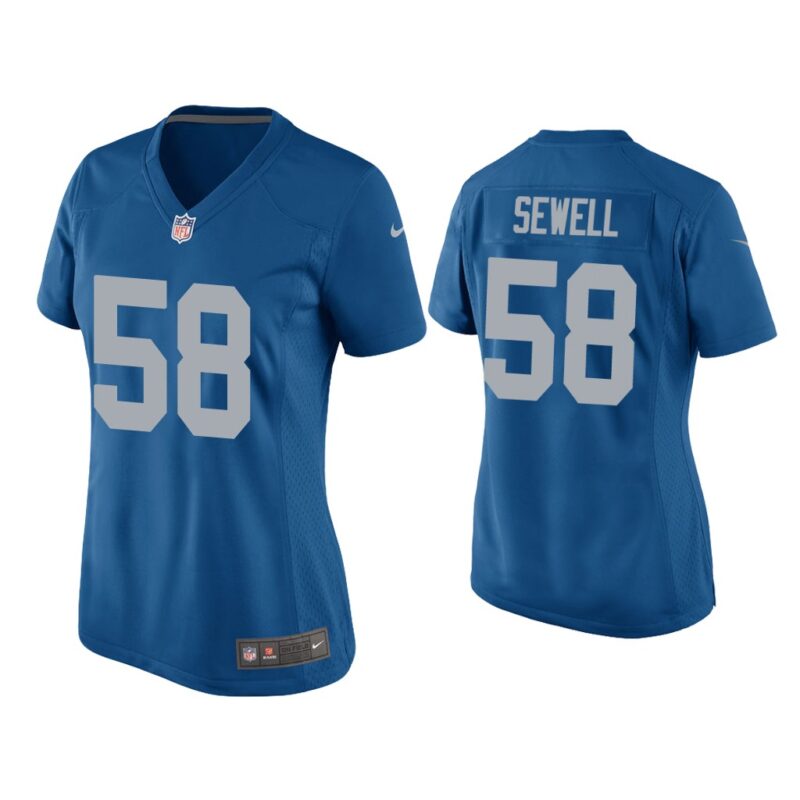Women Penei Sewell Detroit Lions Blue Throwback Game Jersey