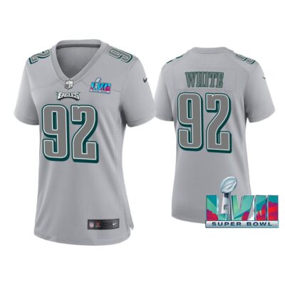 Women Reggie White Philadelphia Eagles Super Bowl LVII Gray Atmosphere Jersey
