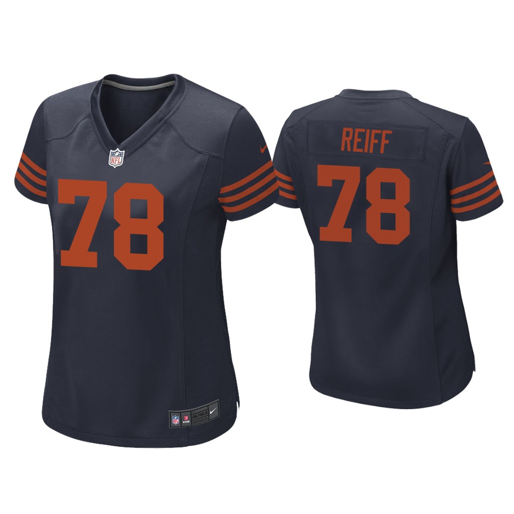 Women Riley Reiff Chicago Bears Navy Throwback Game Jersey