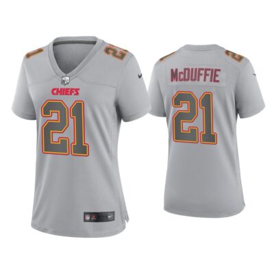 Women Trent McDuffie Kansas City Chiefs Gray Atmosphere Fashion Game Jersey