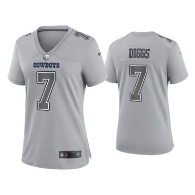 Women Trevon Diggs Dallas Cowboys Gray Atmosphere Fashion Game Jersey