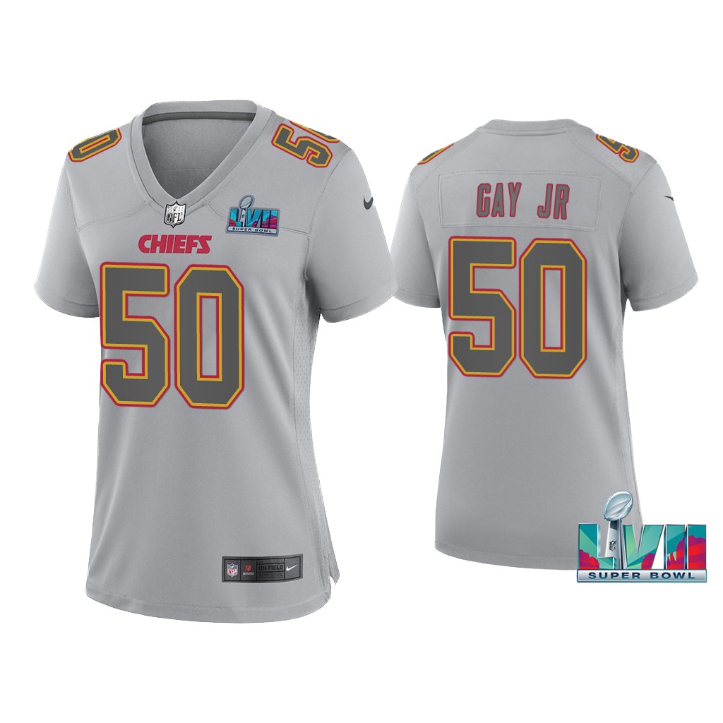 Women Willie Gay Jr. Kansas City Chiefs Super Bowl LVII Gray Atmosphere Jersey