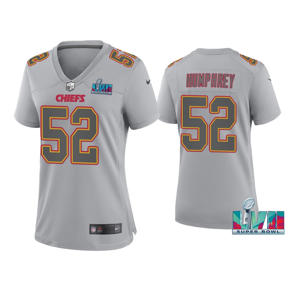 Women'S Creed Humphrey Kansas City Chiefs Super Bowl LVII Gray Atmosphere Jersey
