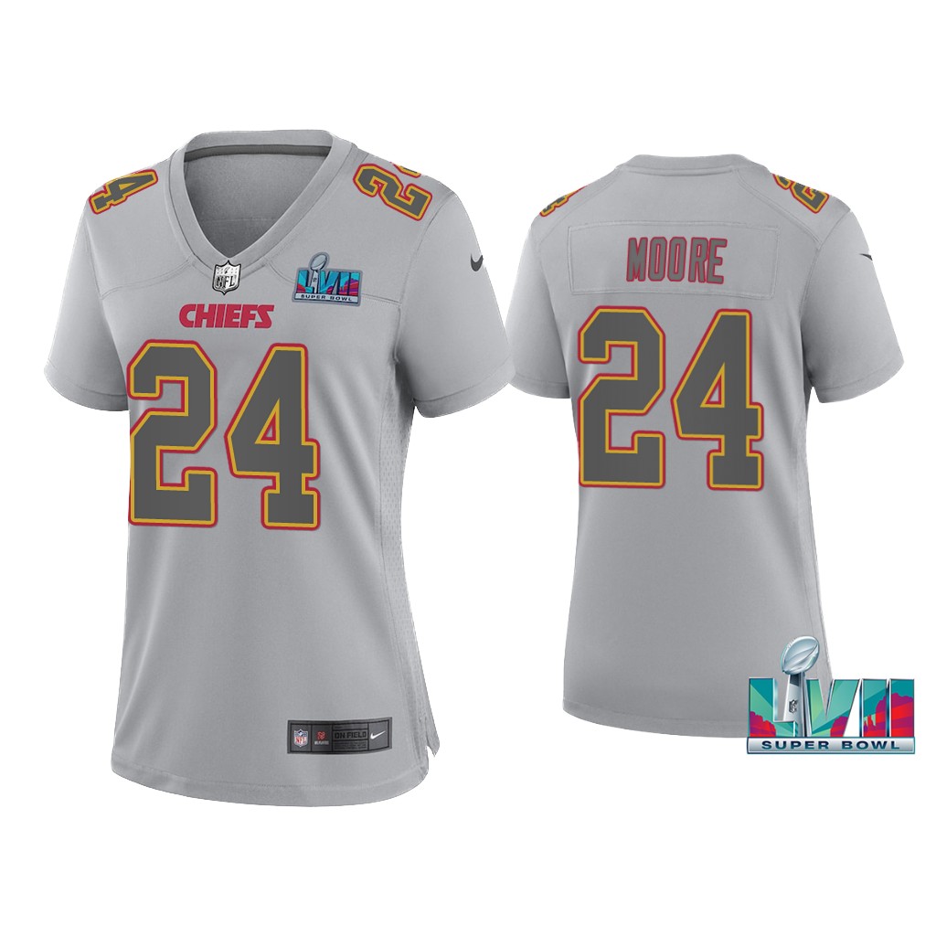 Women'S Skyy Moore Kansas City Chiefs Super Bowl LVII Gray Atmosphere Jersey