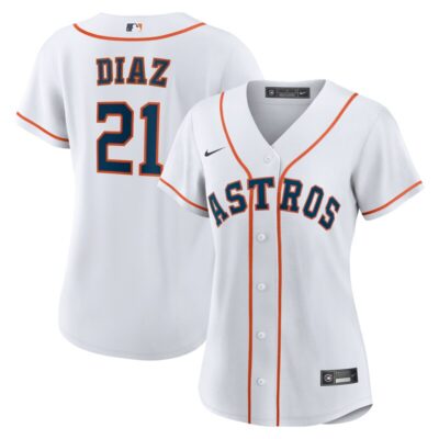 Yainer Diaz Houston Astros Women Home Replica Jersey - White