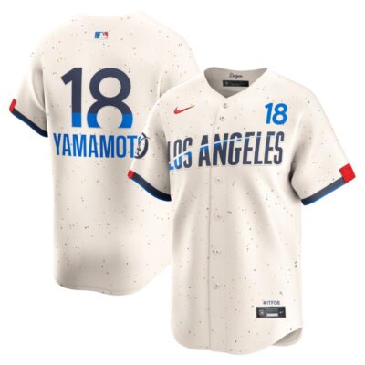 Yoshinobu Yamamoto Los Angeles Dodgers 2024 City Connect Limited Player Jersey - Cream