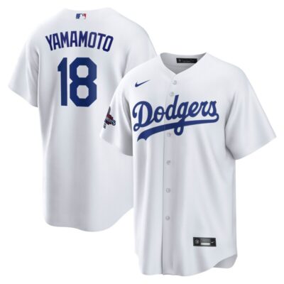 Yoshinobu Yamamoto Los Angeles Dodgers 2024 World Series Champions Big & Tall Replica Player Jersey - White