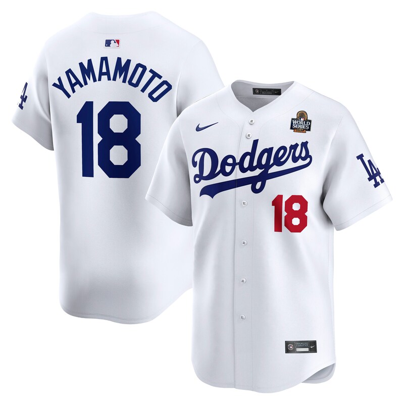 Yoshinobu Yamamoto Los Angeles Dodgers 2024 World Series Home Limited Player Jersey - White
