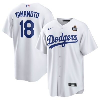 Yoshinobu Yamamoto Los Angeles Dodgers 2024 World Series Home Replica Player Jersey - White