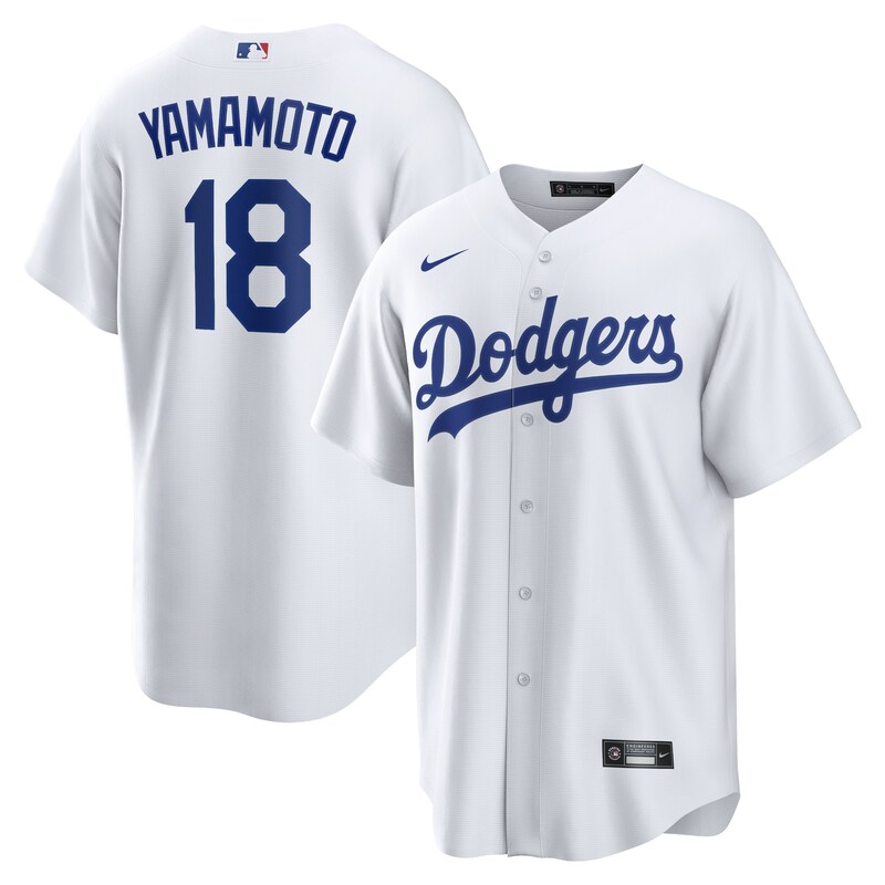 Yoshinobu Yamamoto Los Angeles Dodgers Home Replica Player Jersey- White