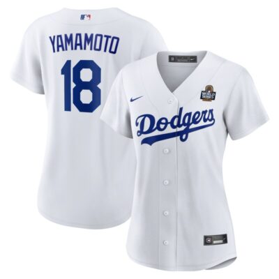 Yoshinobu Yamamoto Los Angeles Dodgers Women's 2024 World Series Home Home Replica Jersey - White