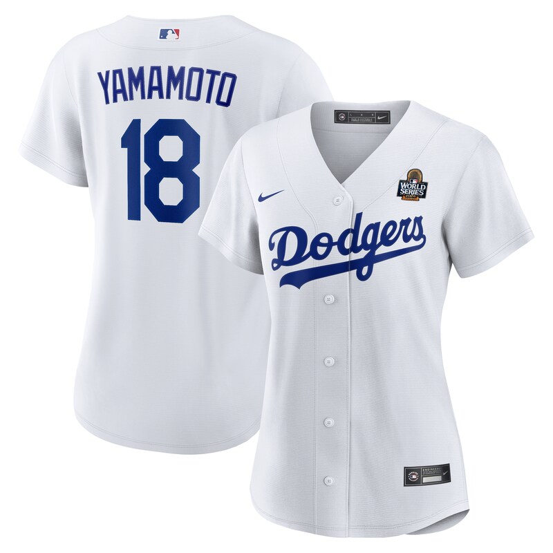 Yoshinobu Yamamoto Los Angeles Dodgers Women's 2024 World Series Home Home Replica Jersey - White