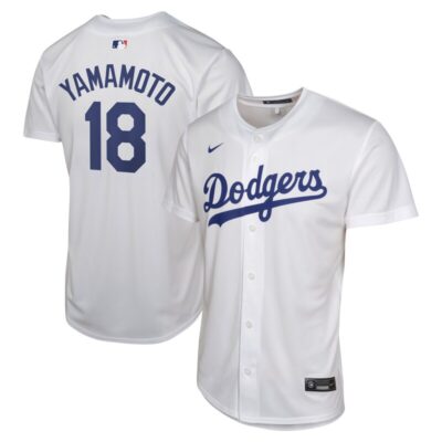 Yoshinobu Yamamoto Los Angeles Dodgers Youth Home Replica Player Jersey - White
