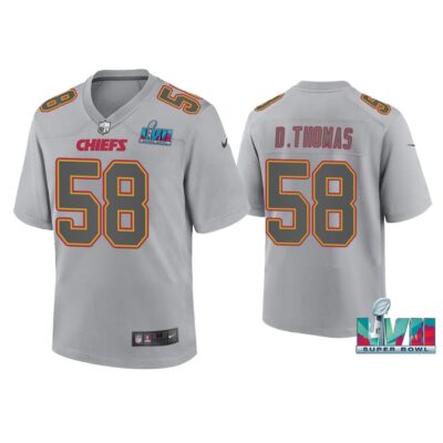 Youth Derrick Thomas Kansas City Chiefs Super Bowl LVII Gray Atmosphere Jersey
