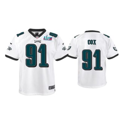 Youth Fletcher Cox Philadelphia Eagles Super Bowl LVII White Game Jersey