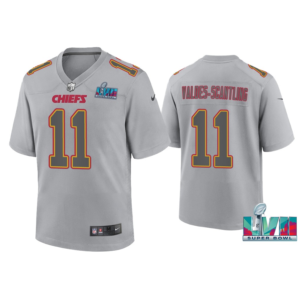 Youth Marquez Valdes-Scantling Kansas City Chiefs Super Bowl LVII Gray Atmosphere Jersey
