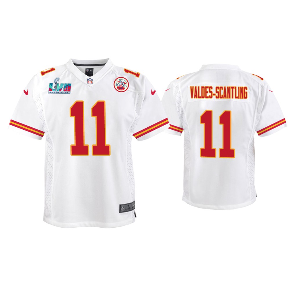 Youth Marquez Valdes-Scantling Kansas City Chiefs Super Bowl LVII White Game Jersey