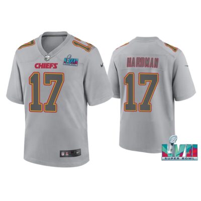 Youth Mecole Hardman Kansas City Chiefs Super Bowl LVII Gray Atmosphere Jersey