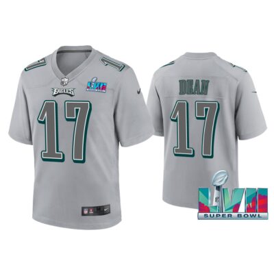 Youth Nakobe Dean Philadelphia Eagles Super Bowl LVII Gray Atmosphere Jersey