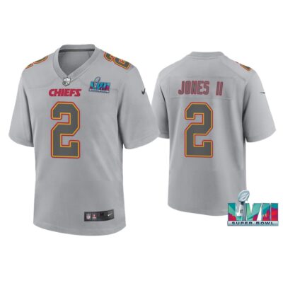 Youth Ronald Jones Ii Kansas City Chiefs Super Bowl LVII Gray Atmosphere Jersey