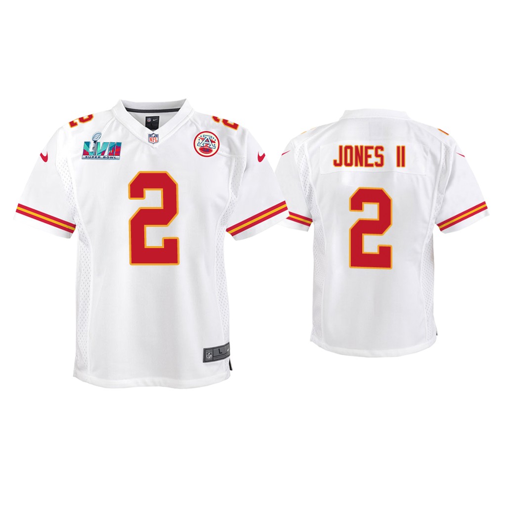 Youth Ronald Jones Ii Kansas City Chiefs Super Bowl LVII White Game Jersey