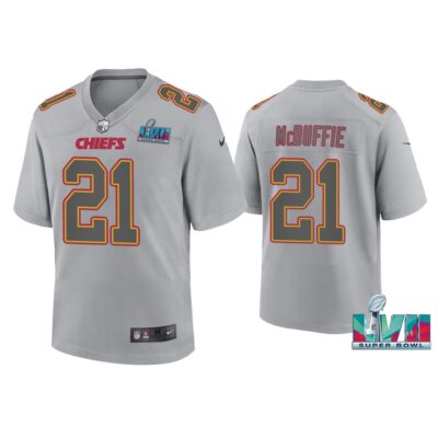 Youth Trent Mcduffie Kansas City Chiefs Super Bowl LVII Gray Atmosphere Jersey