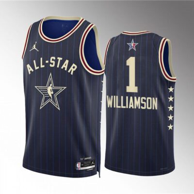 2024 All-Star #1 Zion Williamson Navy Stitched Basketball Jersey