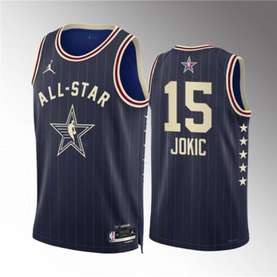 2024 All-Star #15 Nikola Jokic Navy Stitched Basketball Jersey