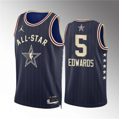 2024 All-Star #5 Anthony Edwards Navy Stitched Basketball Jersey