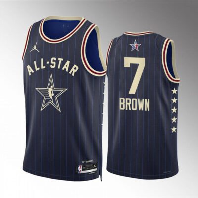 2024 All-Star #7 Jaylen Brown Navy Stitched Basketball Jersey