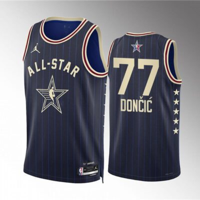 2024 All-Star #77 Luka Doncic Navy Stitched Basketball Jersey