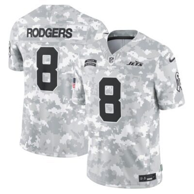 Aaron Rodgers New York Jets 2024 Salute to Service Limited Jersey - Arctic Camo