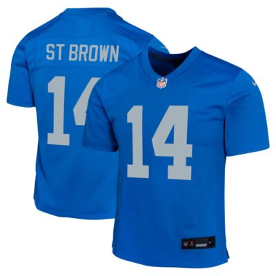 Amon-Ra St. Brown Detroit Lions Youth Alternate Game Jersey - Blue