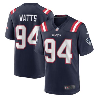 Armon Watts New England Patriots Game Jersey - Navy