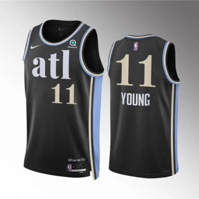 Atlanta Hawks #11 Trae Young 2023/24 Black City Edition Stitched Basketball Jersey