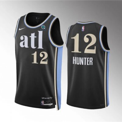 Atlanta Hawks #12 De'Andre Hunter 2023/24 Black City Edition Stitched Basketball Jersey