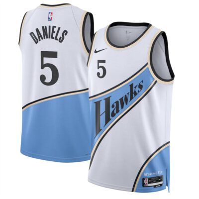 Atlanta Hawks #5 Dyson Daniels White 2024/25 City Edition Stitched Jersey