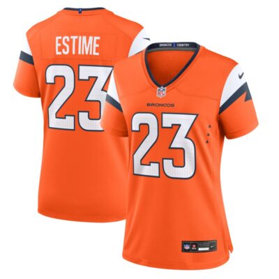 Audric Estime Denver Broncos Women Team Game Jersey - Orange