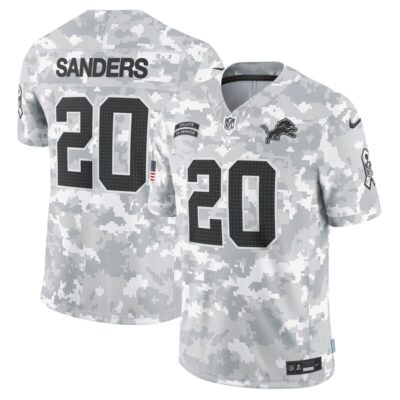 Barry Sanders Detroit Lions 2024 Salute to Service Retired Player Limited Jersey - Arctic Camo