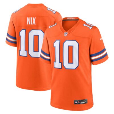 Bo Nix Denver Broncos Mile High Collection 1977 Throwback Player Game Jersey - Orange