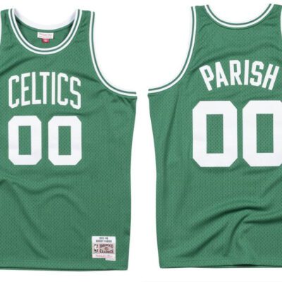 Boston Celtics #00 Robert Parish Green 1985-86 Throwback Stitched Jersey