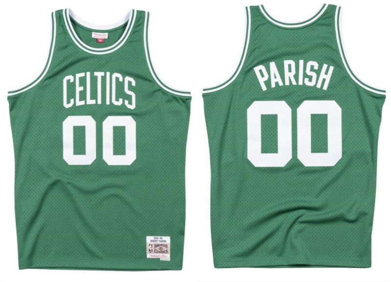 Boston Celtics #00 Robert Parish Green 1985-86 Throwback Stitched Jersey