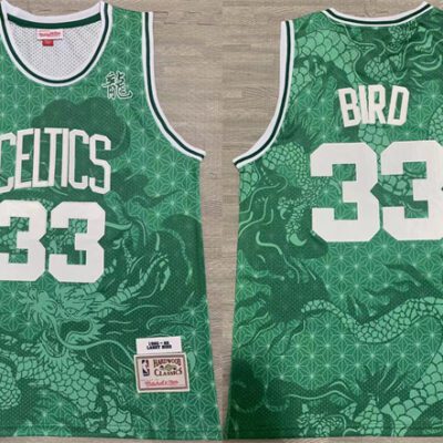 Boston Celtics #33 Larry Bird Green 1995-96 Throwback Stitched Jersey