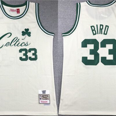 Boston Celtics #33 Larry Bird White Throwback Stitched Jersey