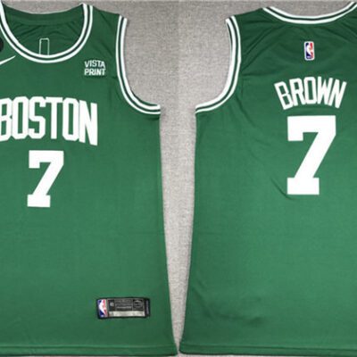 Boston Celtics #7 Jaylen Brown Green With NO.6 Patch Stitched Basketball Jersey