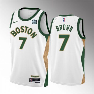 Boston Celtics #7 Jaylen Brown White 2023/24 City Edition Stitched Basketball Jersey