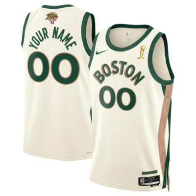 Boston Celtics Active Player Custom 2024 Finals Champions City Edition Stitched Basketball Jersey