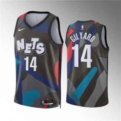 Brooklyn Nets #14 Jacob Gilyard Black 2023/24 City Edition Stitched Basketball Jersey