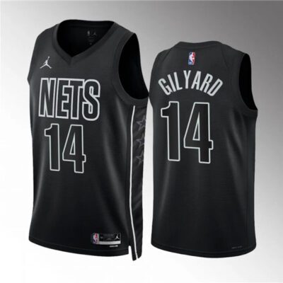 Brooklyn Nets #14 Jacob Gilyard Black Draft Statement Edition Stitched Basketball Jersey